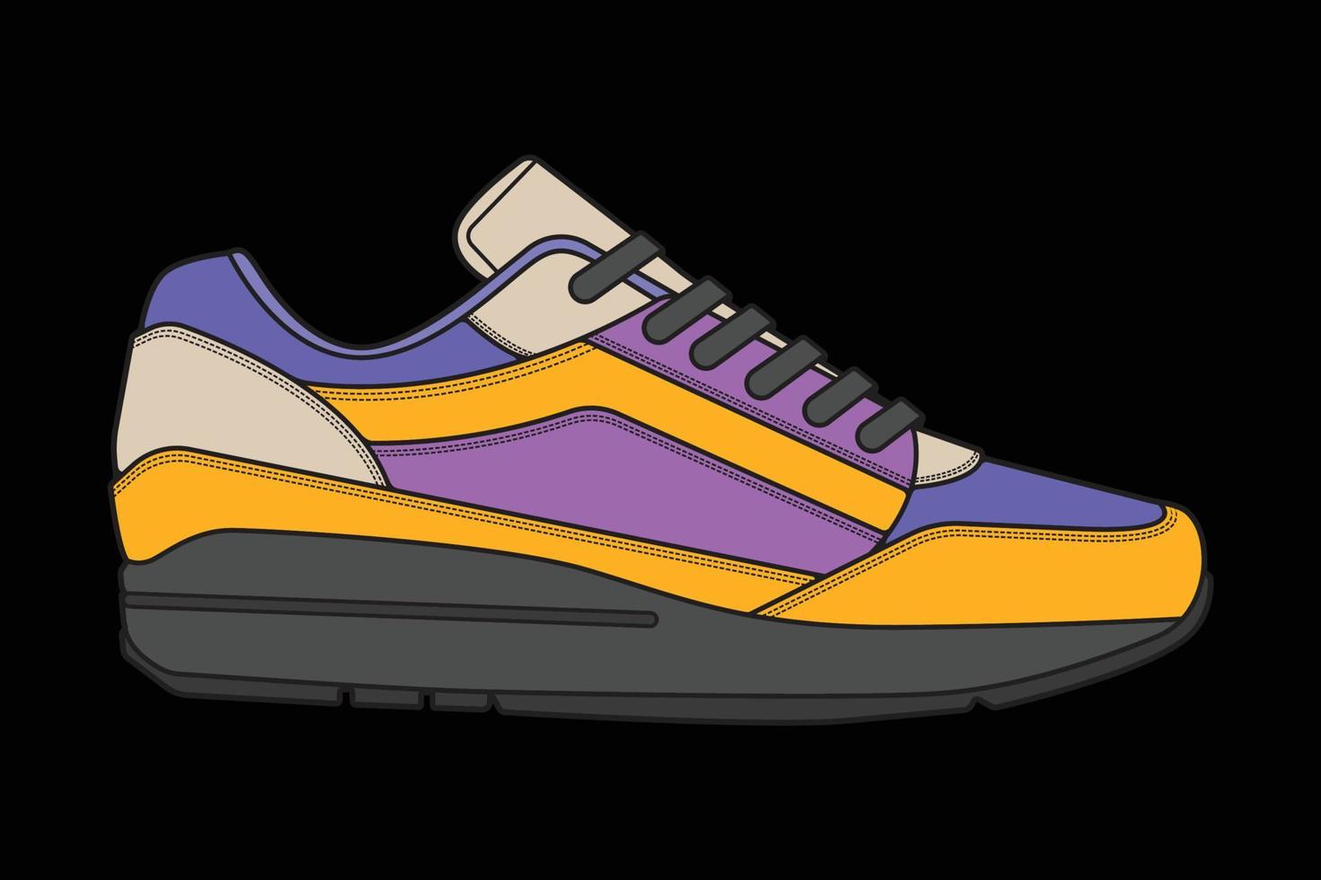 zapatos de zapatillas vectoriales para entrenamiento, ilustración vectorial de zapatos para correr. calzado deportivo a todo color. vector