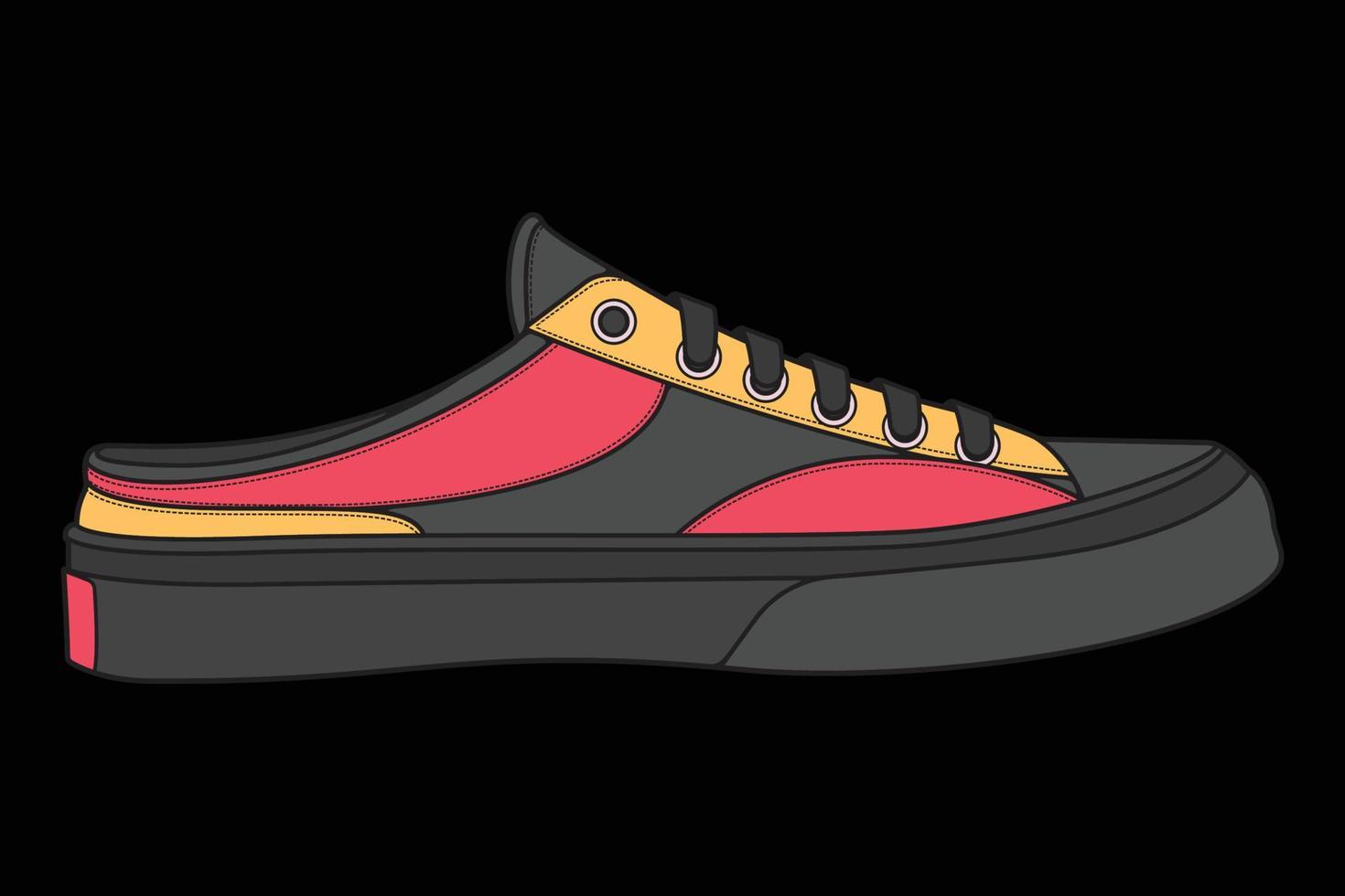 Vector sneakers shoes for training, running shoe vector illustration. Sport shoes color full.