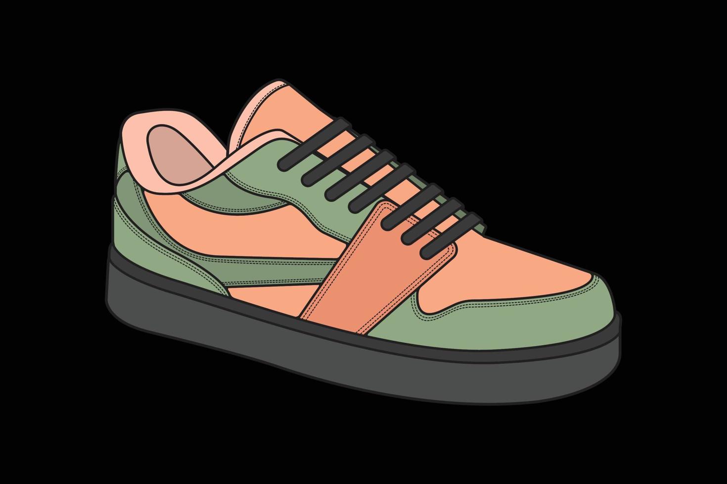 Vector sneakers shoes for training, running shoe vector illustration. Sport shoes color full.