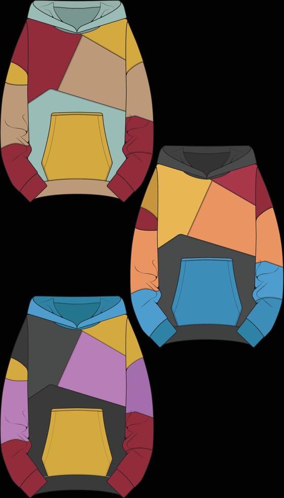 hoodie oversize isolated on the black background. vector
