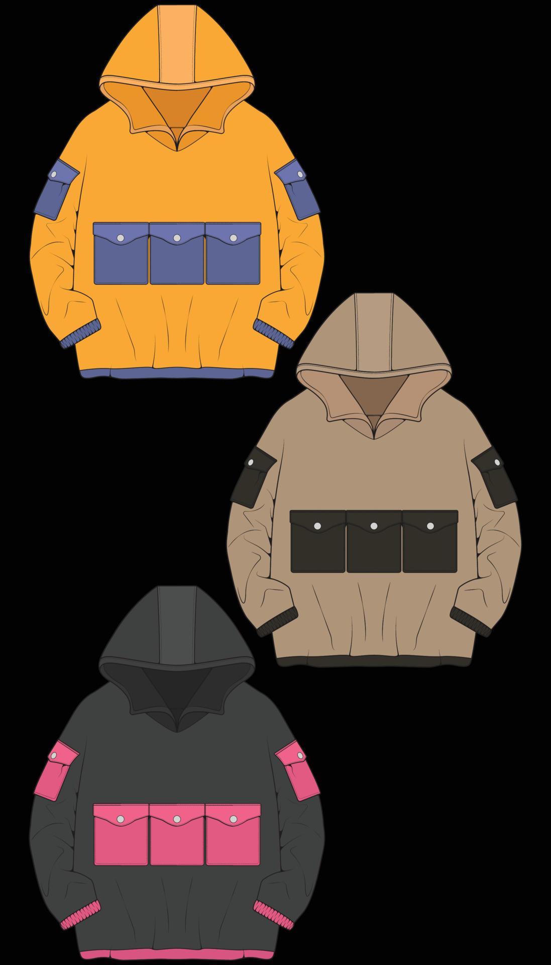 hoodie oversize isolated on the black background. 7725316 Vector Art at