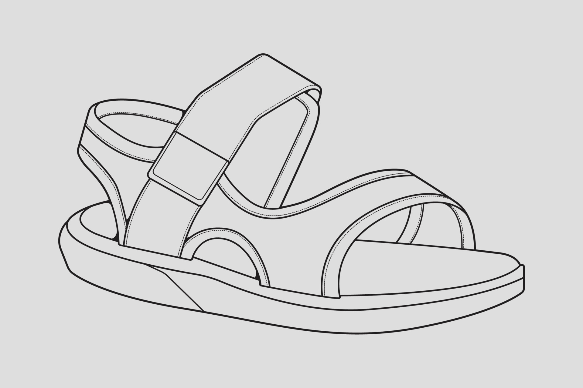 Flip Flops Sketch | Machine Embroidery Designs by JuJu