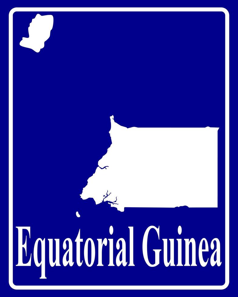 firmar como un mapa de silueta blanca de guinea ecuatorial vector