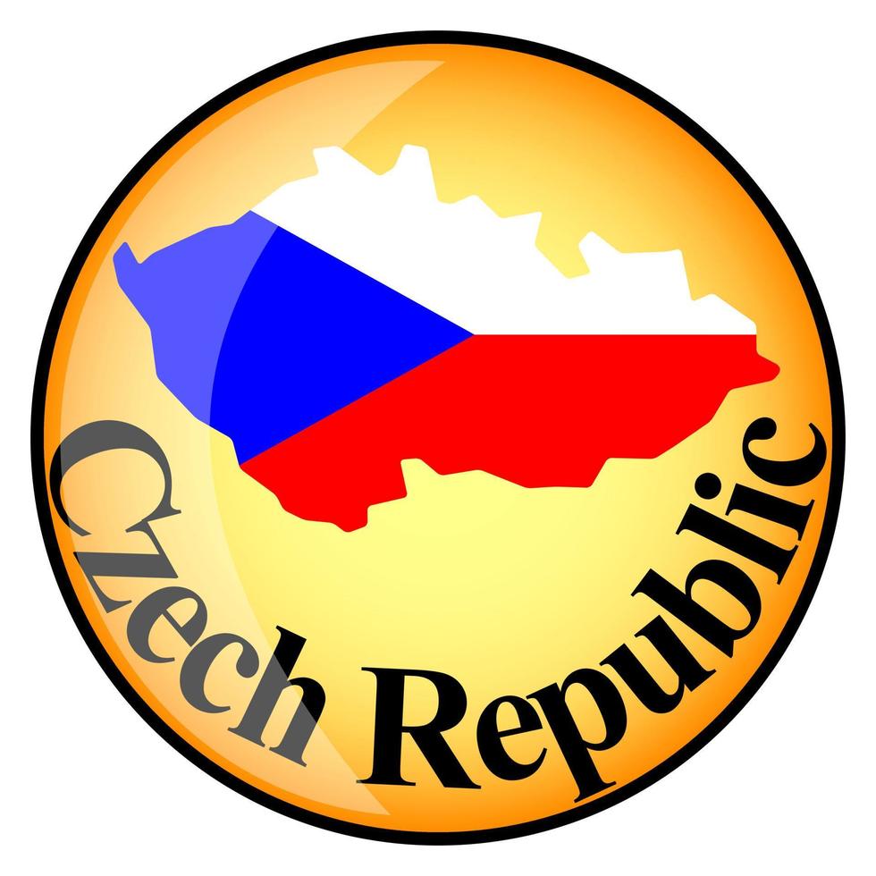 orange button with the image maps of Czech Republic vector