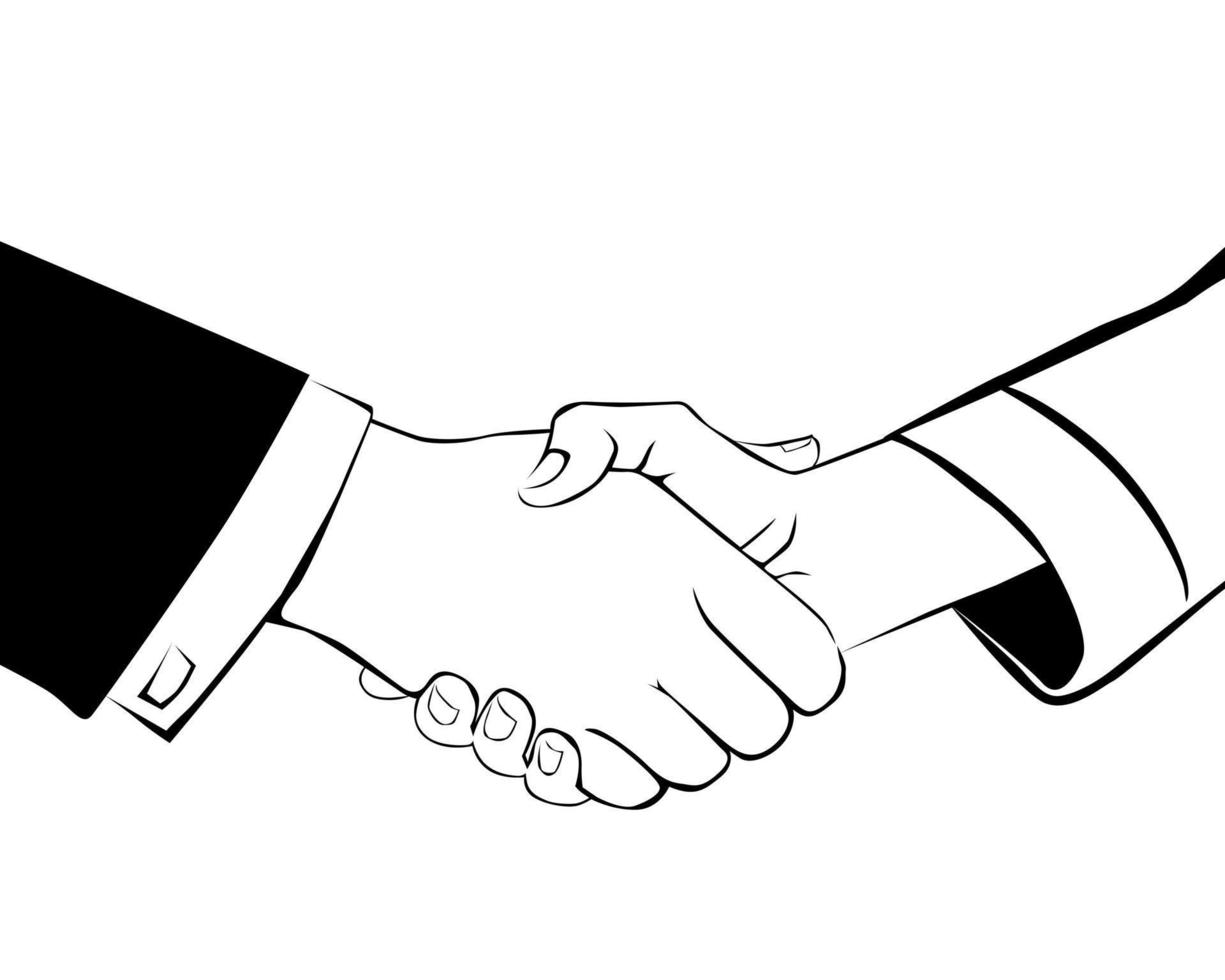 graphic handshake on a white background vector