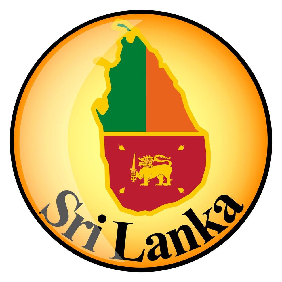 orange button with the image maps of Sri Lanka vector