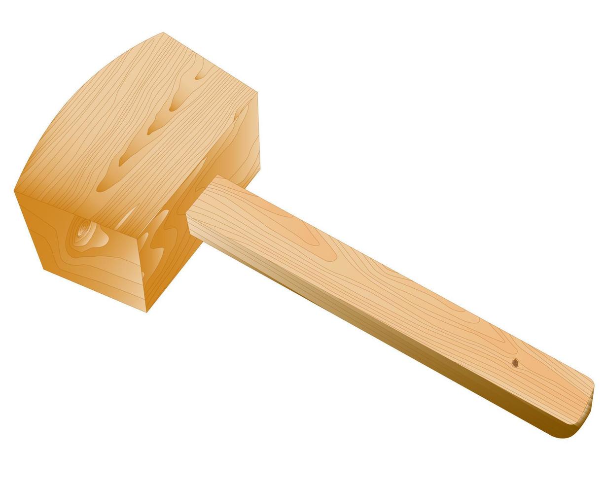mazo de madera de carpintero vector