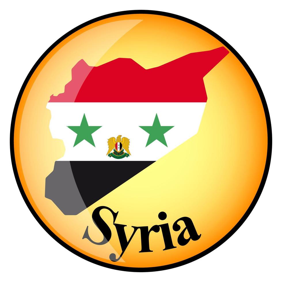 orange button with the image maps of Syria vector
