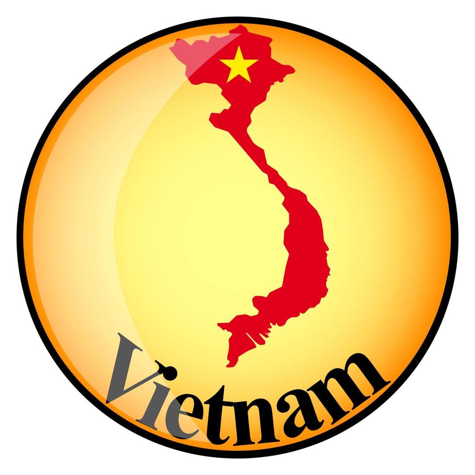 botón naranja con los mapas de imagen de vietnam vector