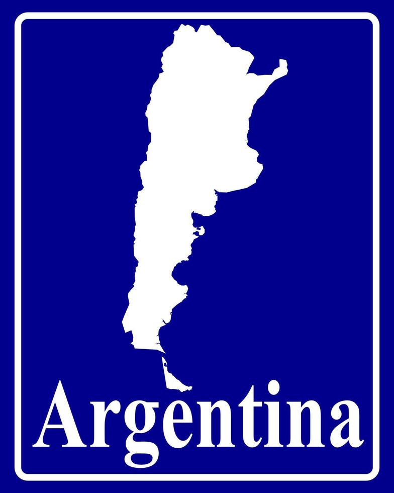 sign as a white silhouette map of Argentina vector