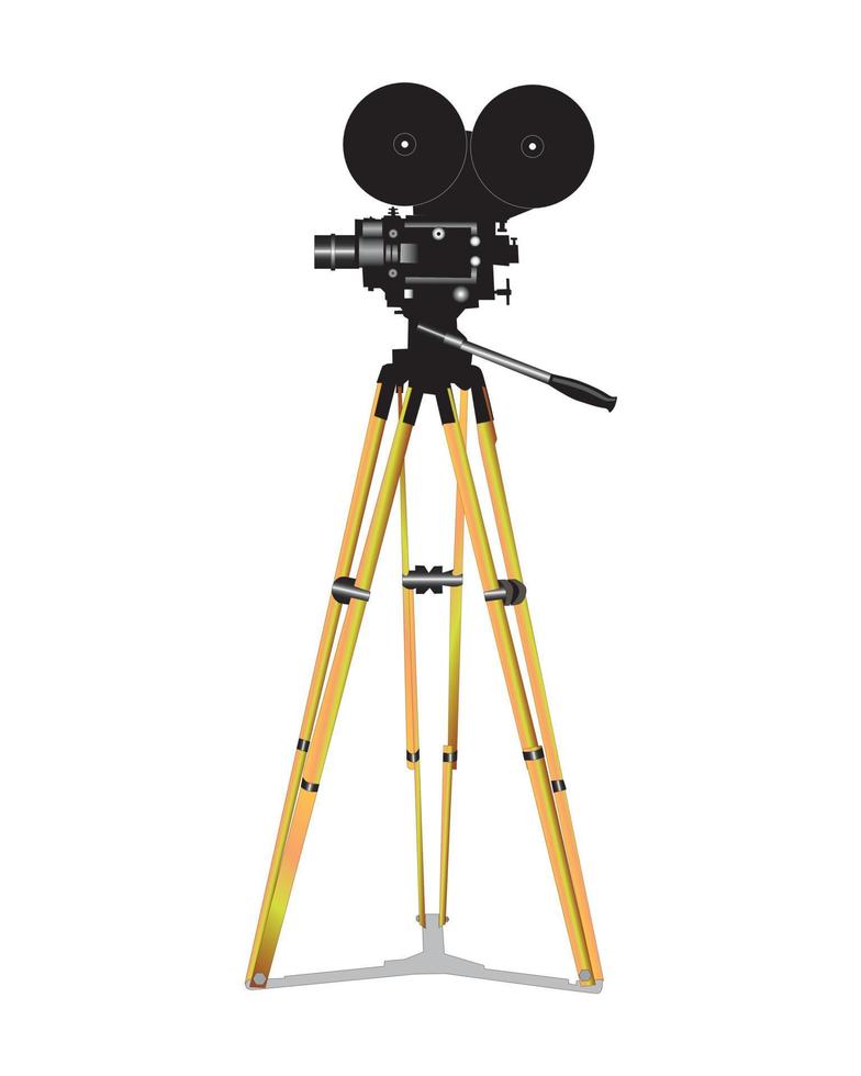 Old film movie camera on a white background vector