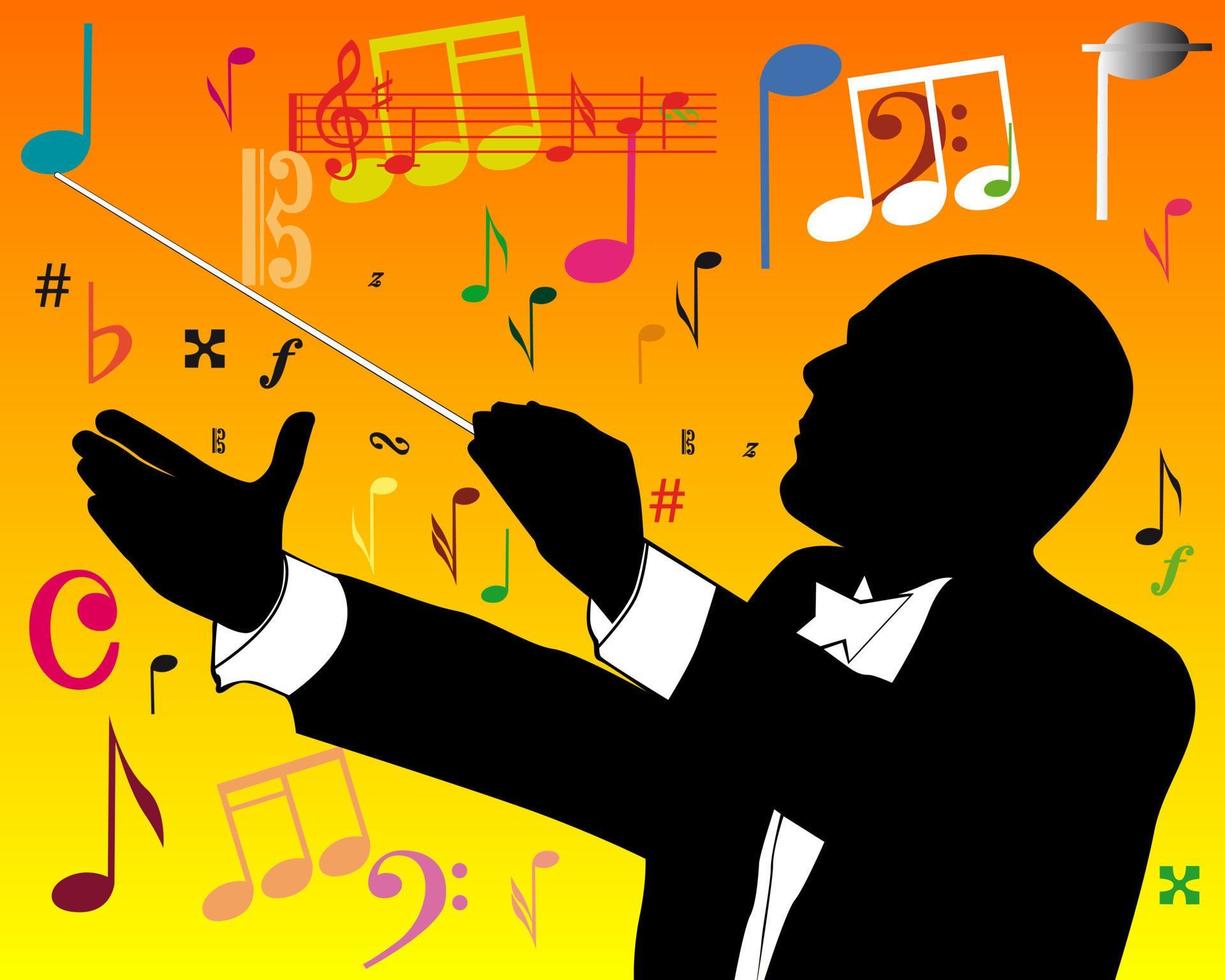 kapellmeister with notes vector