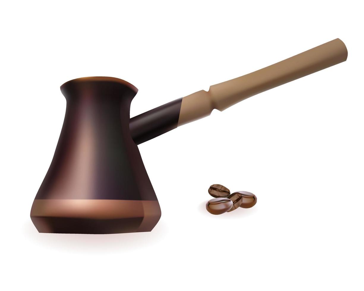 Copper Turk to brew coffee vector