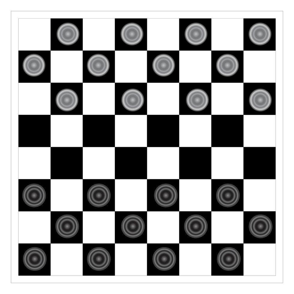 piezas en blanco y negro en el tablero de juego vector