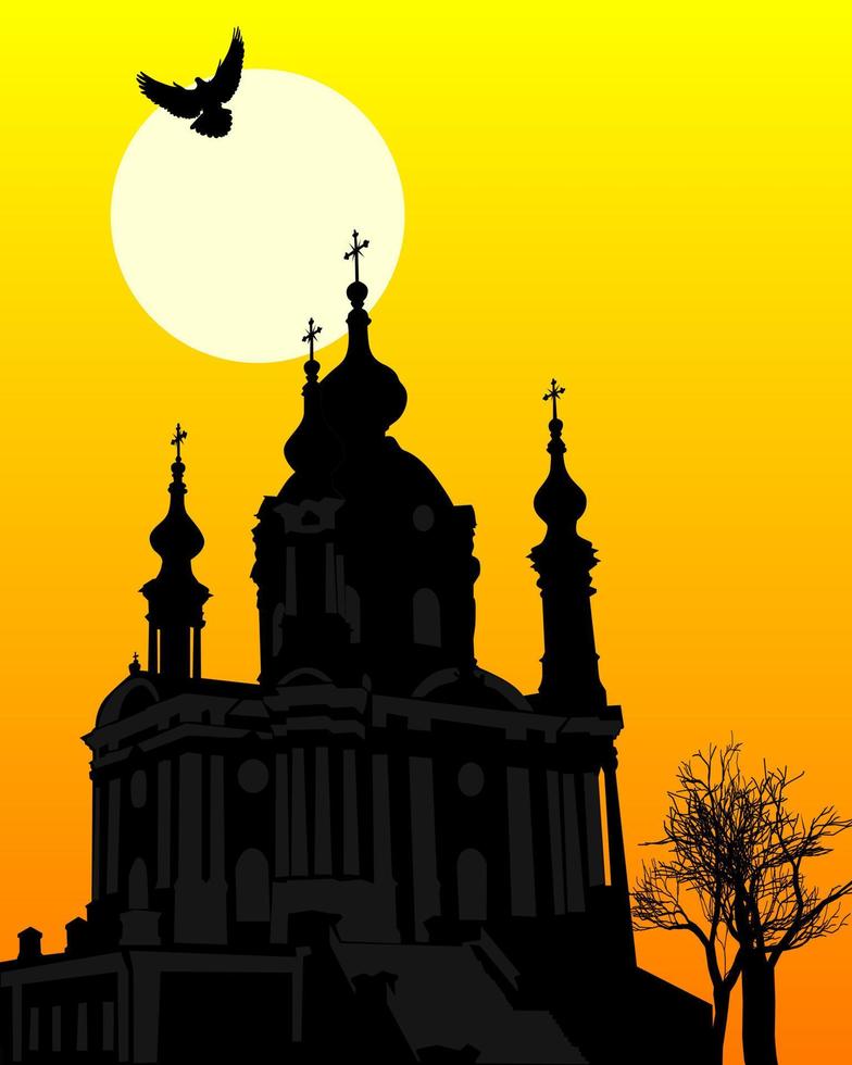 silueta de st. iglesia de andrew en kiev vector