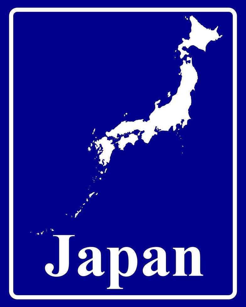 firmar como un mapa de silueta blanca de Japón vector