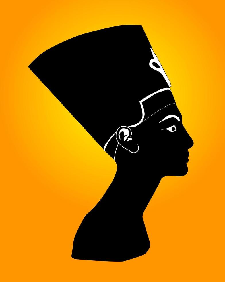 nefertiti silueta negra vector