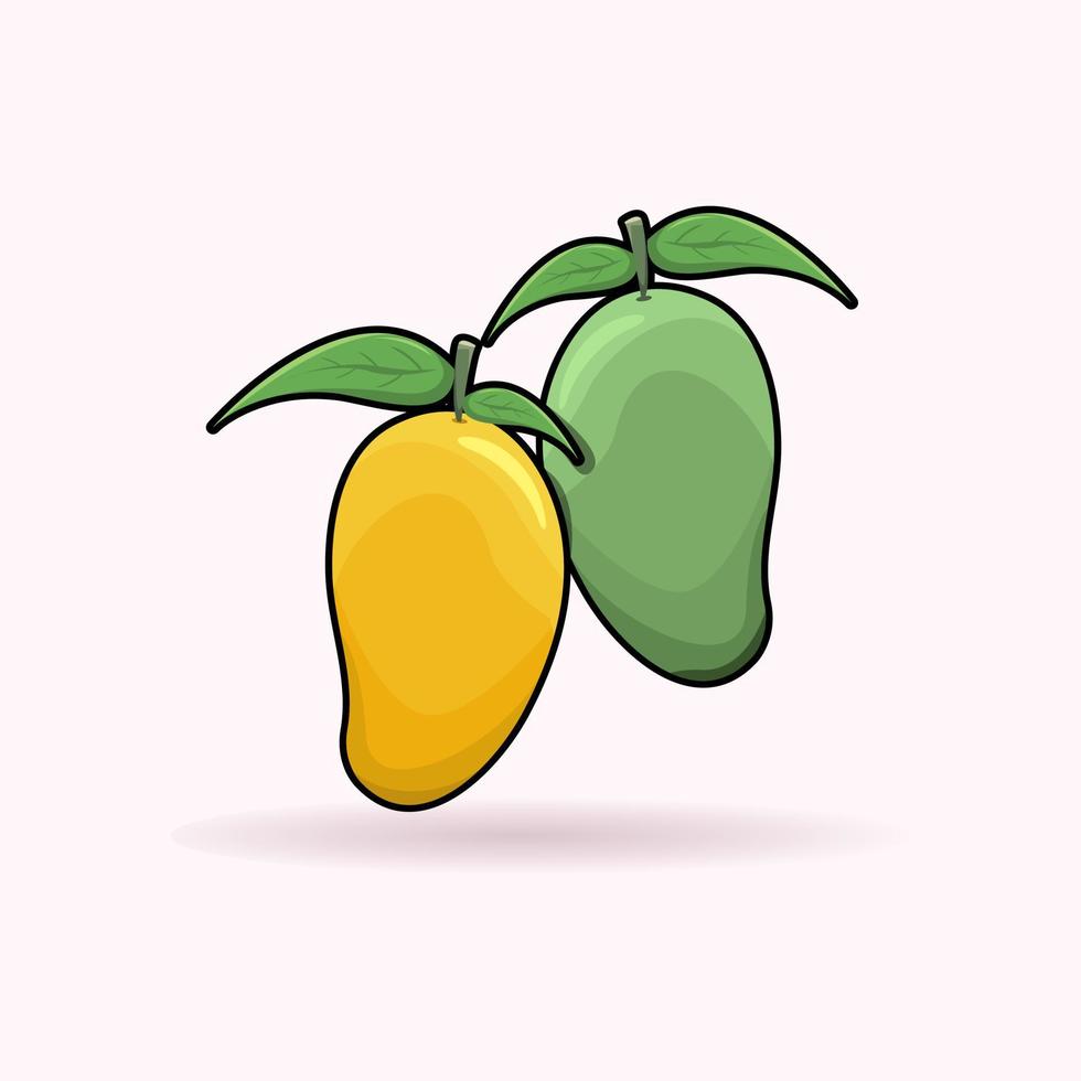 vector de dibujos animados de icono de fruta de mango fresco