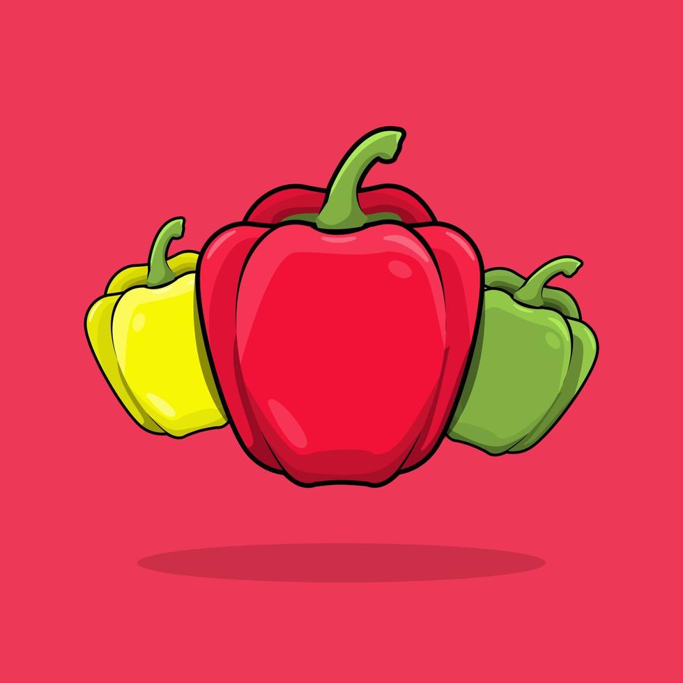 pimientos vegetal dibujo vector de dibujos animados