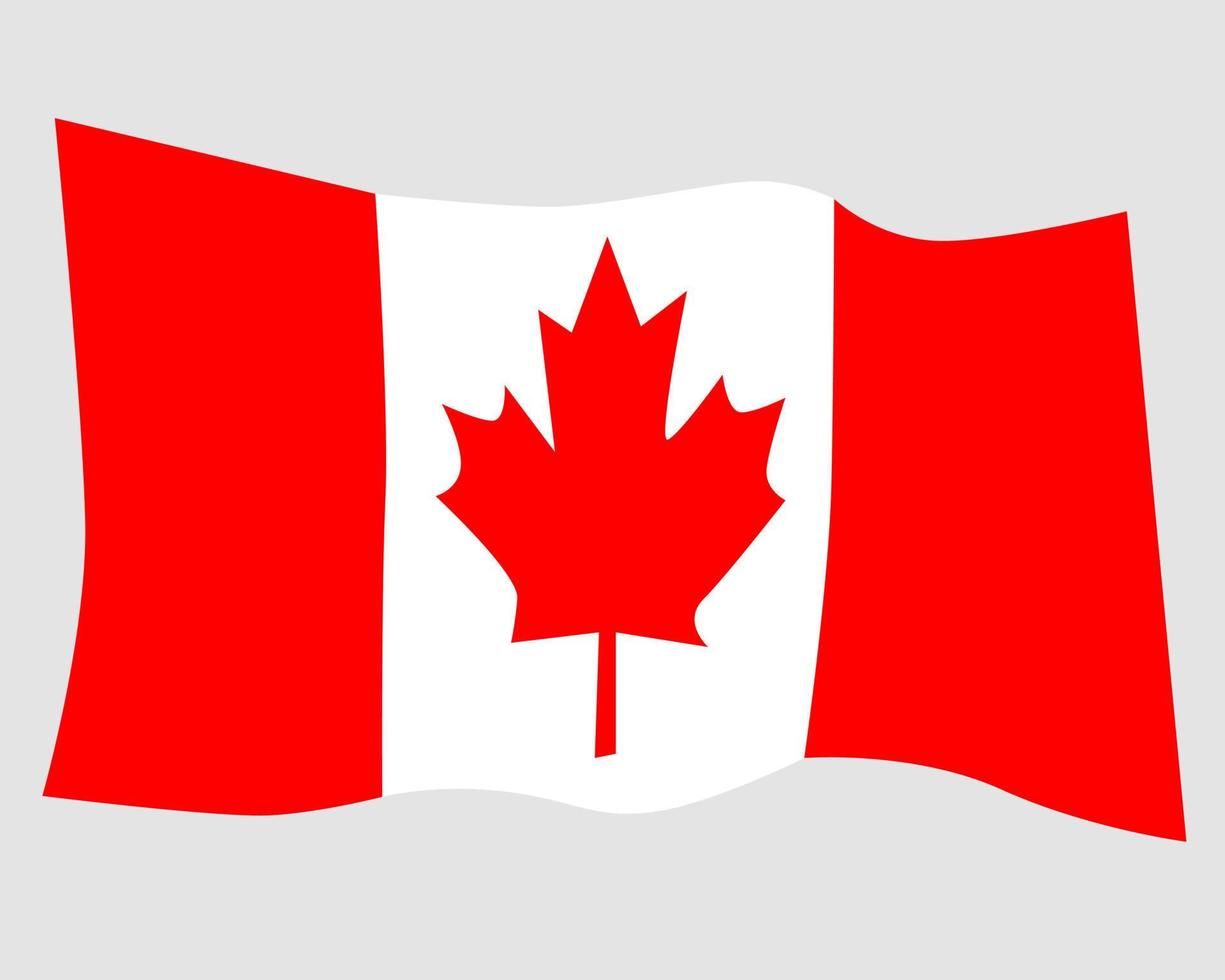 bandera de canadá sobre un fondo azul vector