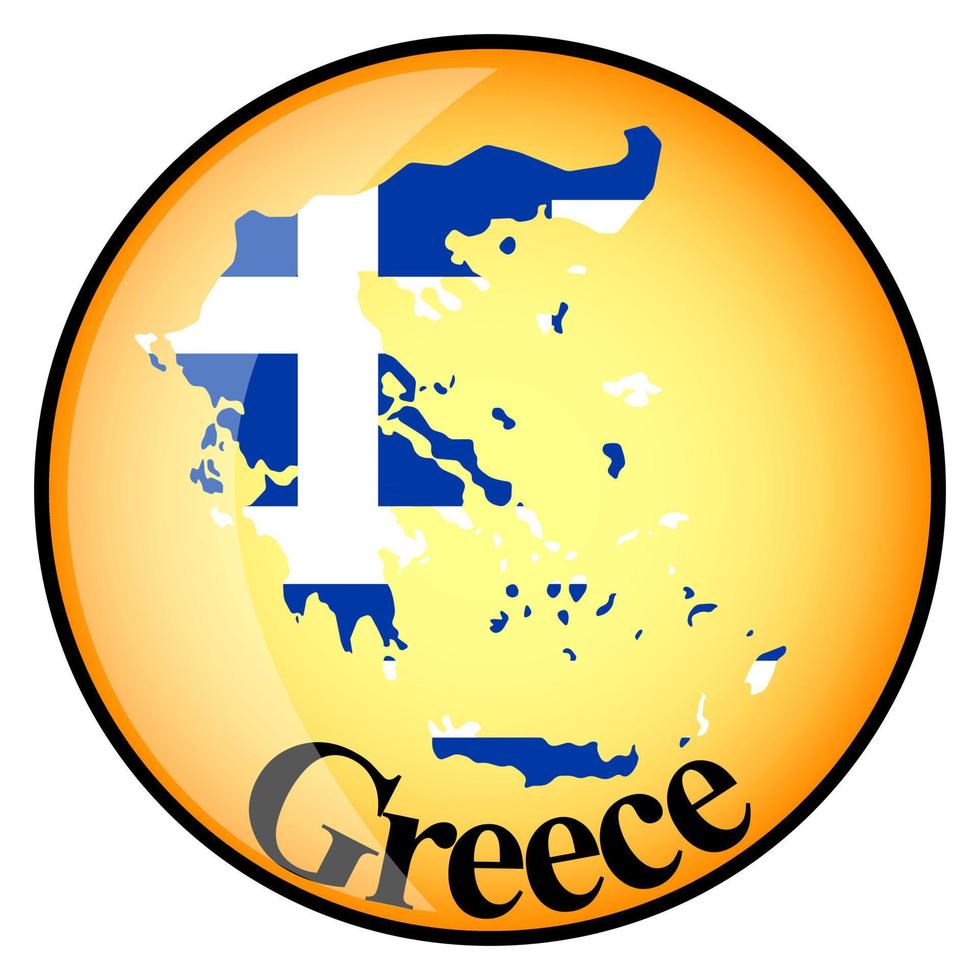 orange button with the image maps of Greece vector