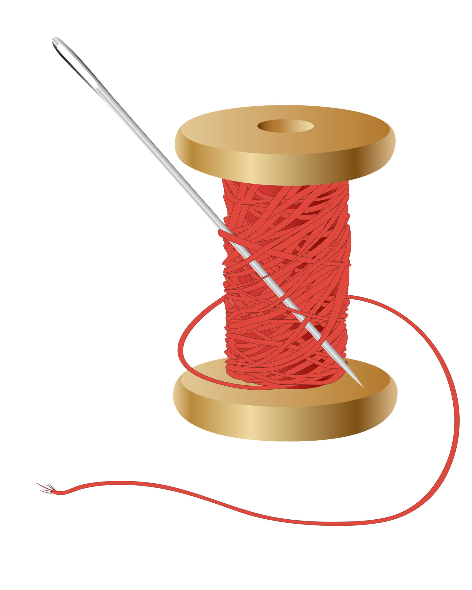 coil with a red thread and needle 7725701 Vector Art at Vecteezy