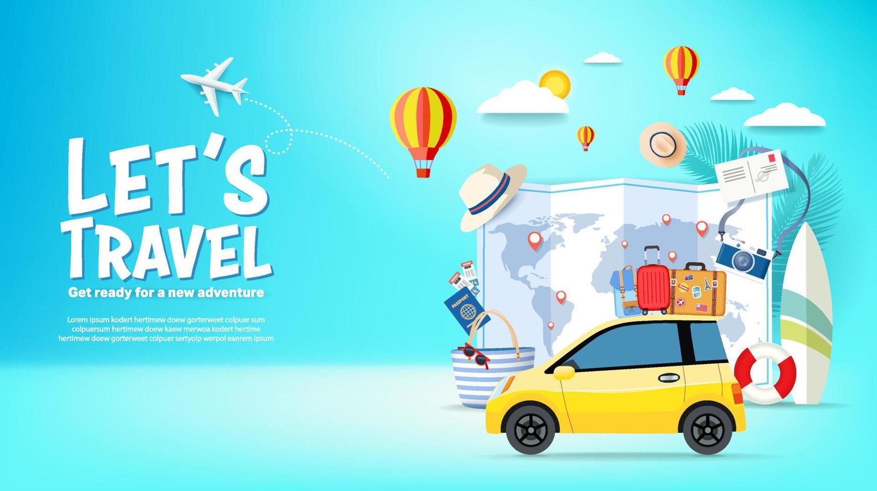 Travel concept vector illustration design. Vacation background