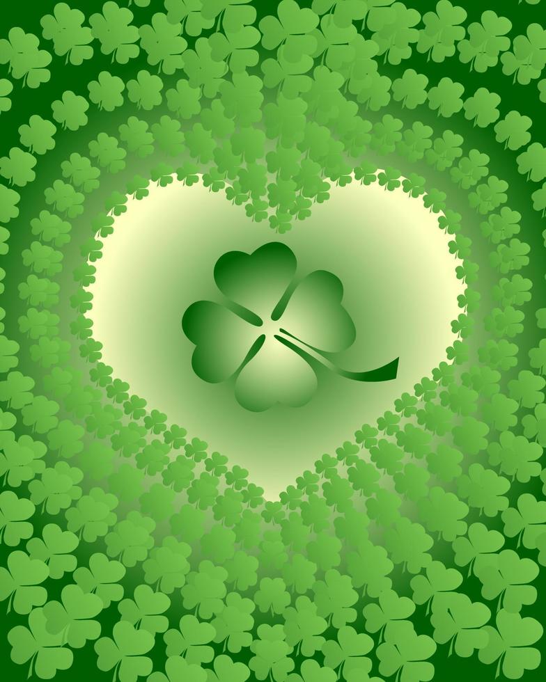 leaf clover leaves edged in view of the heart vector