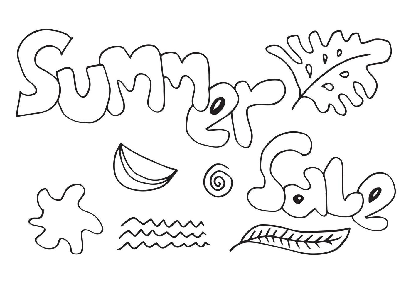 Set of Summer Sale Doodle Collection.vector illustration. vector