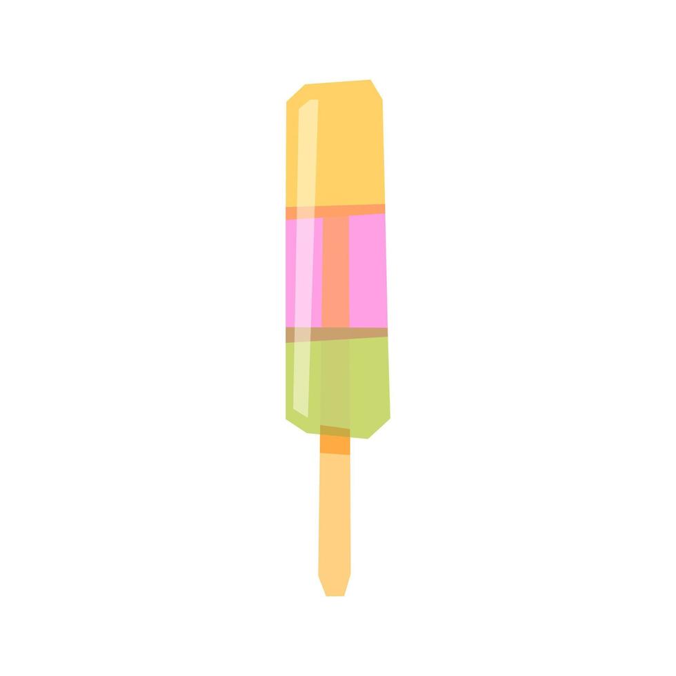 Colorful frozen ice cream, low poly vector illustration on isolated background.