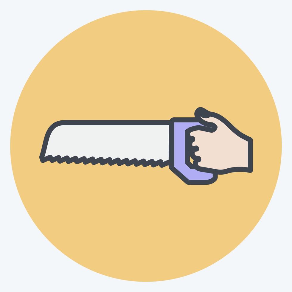 Icon Holding Saw. suitable for Hand Actions symbol vector