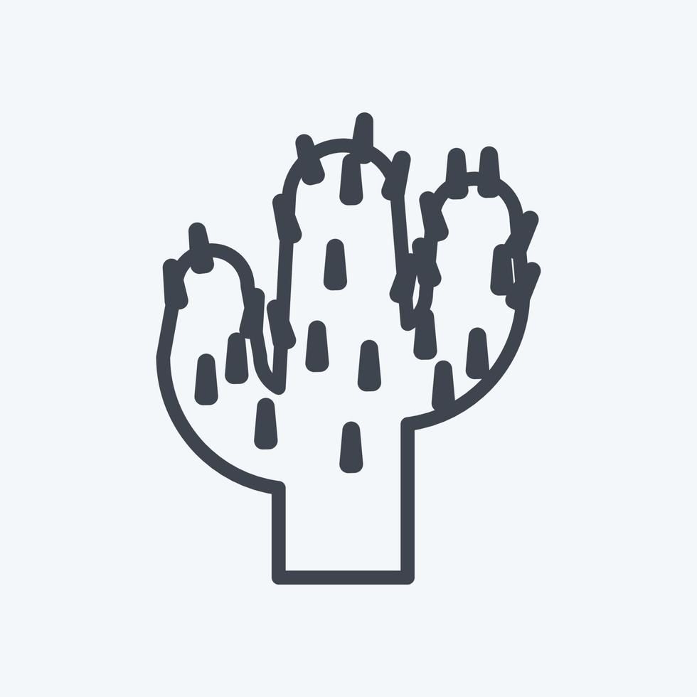 Icon Cactus. suitable for Wild West symbol vector