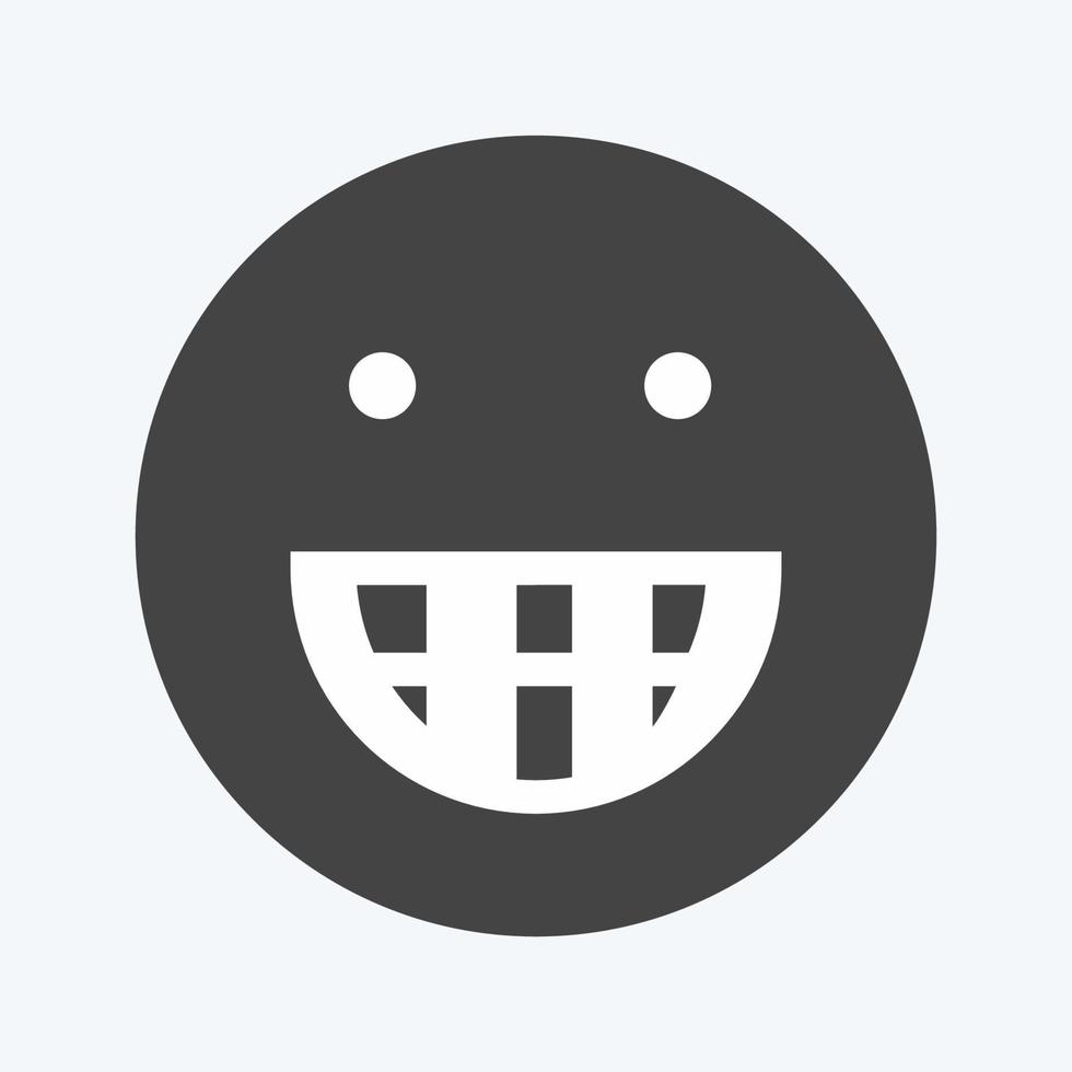 Icon Emoticon Big Grin. suitable for Emoticon symbol. vector