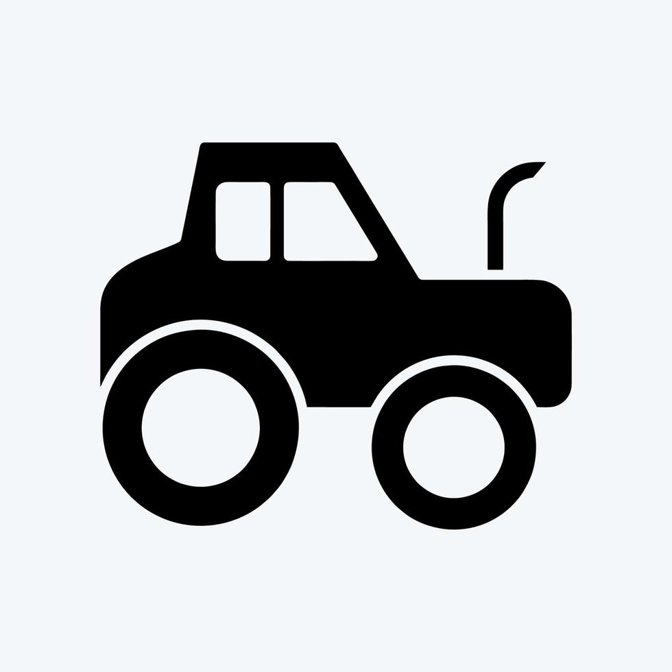 Icon Tractor. suitable for Education symbol. glyph style. simple design editable. design template vector. simple illustration vector