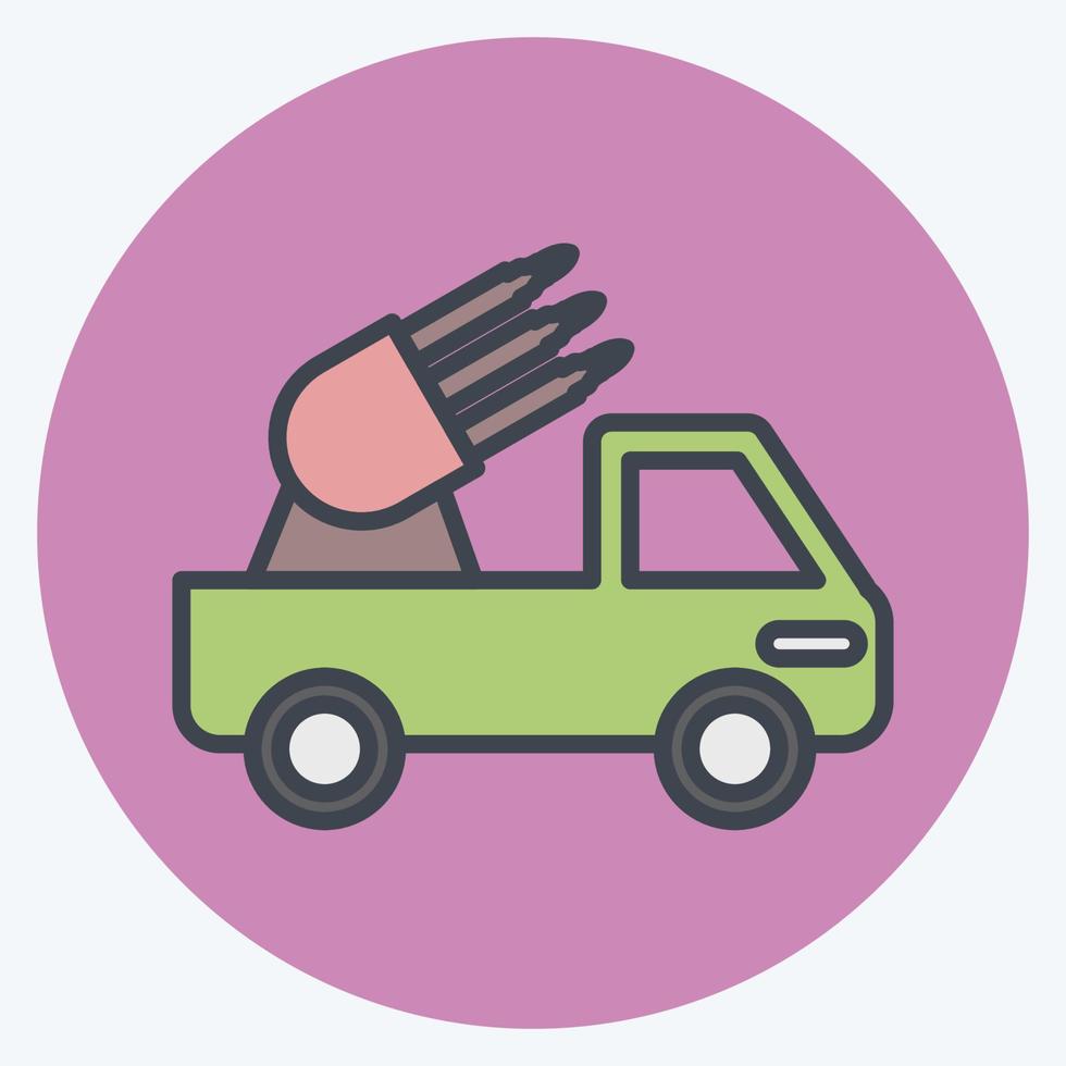 Icon Missile Truck. suitable for Education symbol. color mate style. simple design editable. design template vector. simple illustration vector