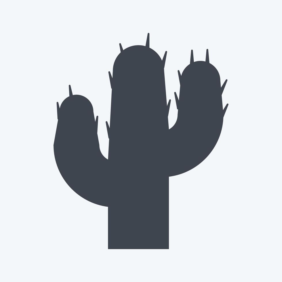 icono de cactus. adecuado para el símbolo del salvaje oeste. estilo de glifo. vector