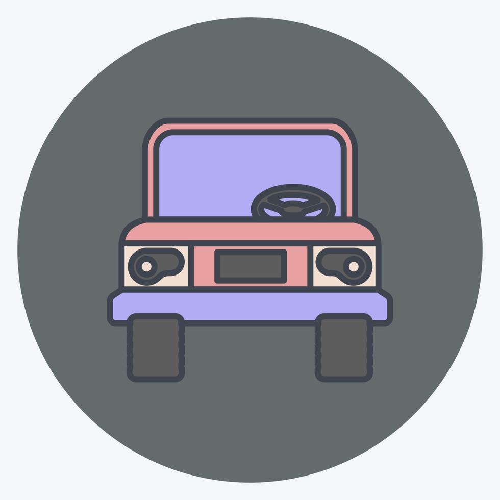 jeep icono. adecuado para el símbolo de la educación. estilo compañero de color. diseño simple editable. vector de plantilla de diseño. ilustración sencilla