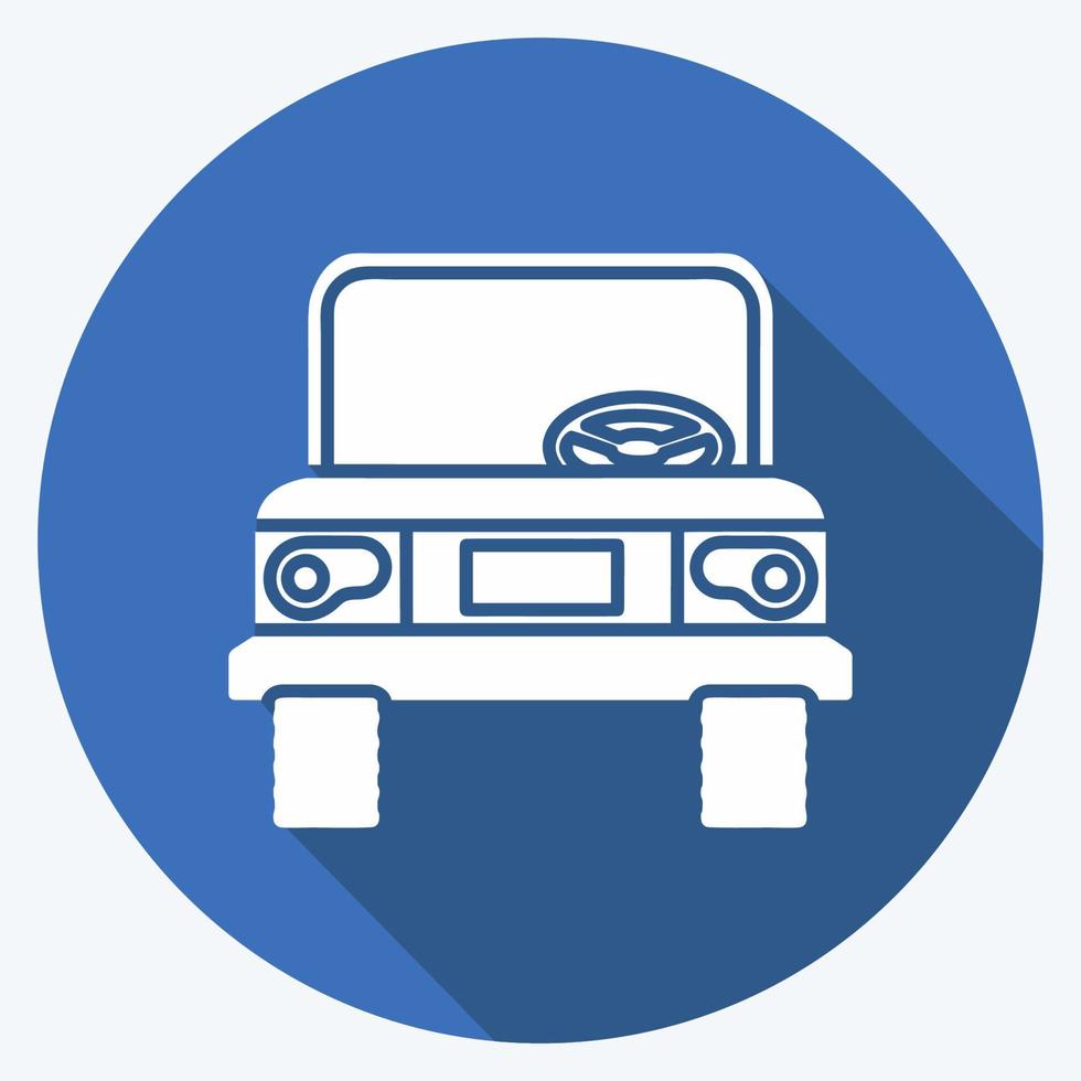 Icon Jeep. suitable for education symbol. long shadow style. simple design editable. design template vector. simple illustration vector