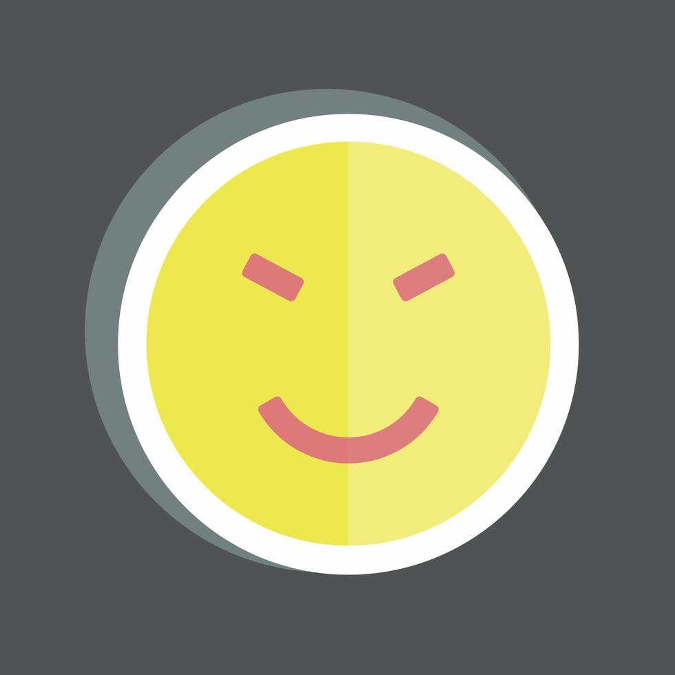 Sticker Emoticon Amused. suitable for Emoticon symbol vector