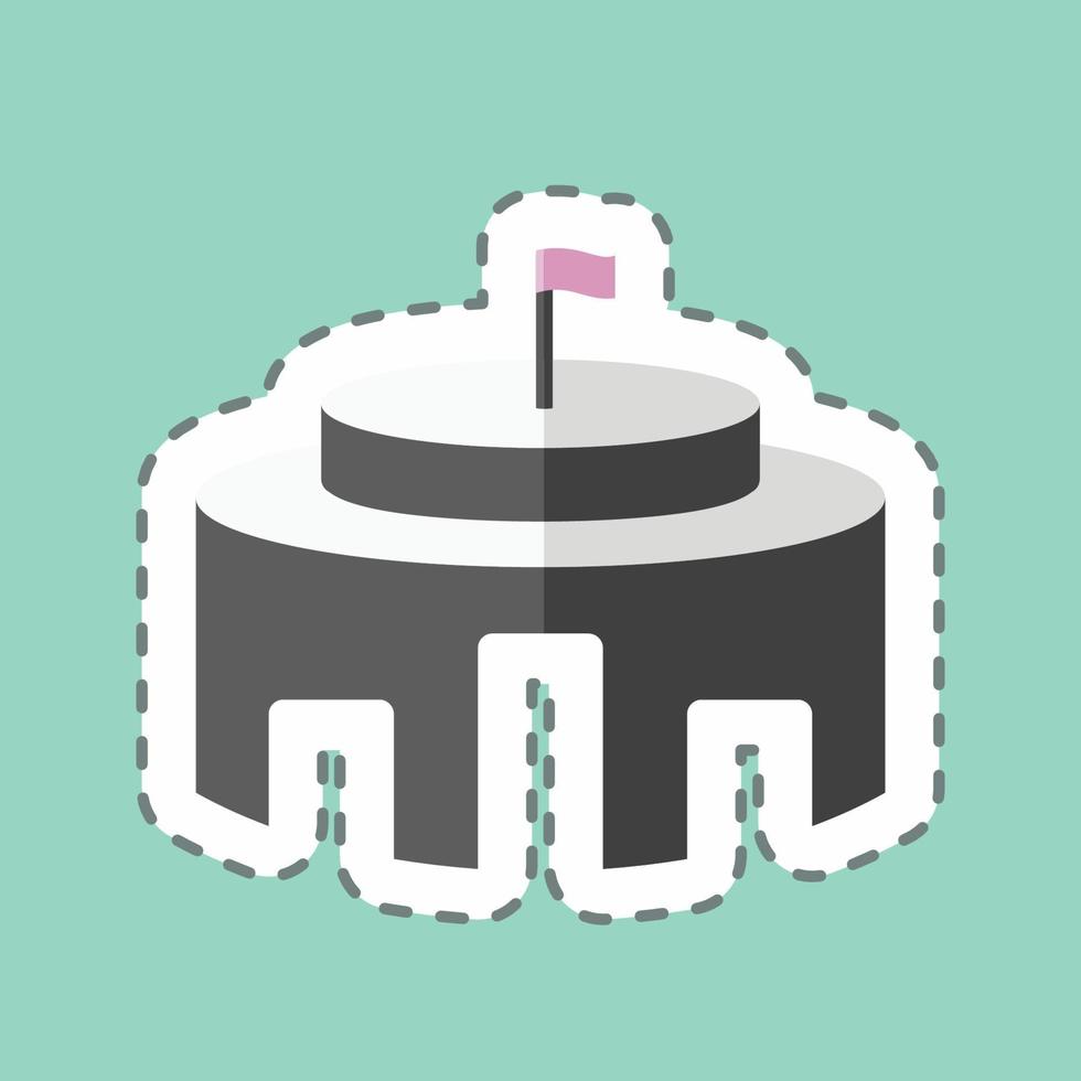Sticker line cut Diplomatic Building. suitable for Community symbol vector