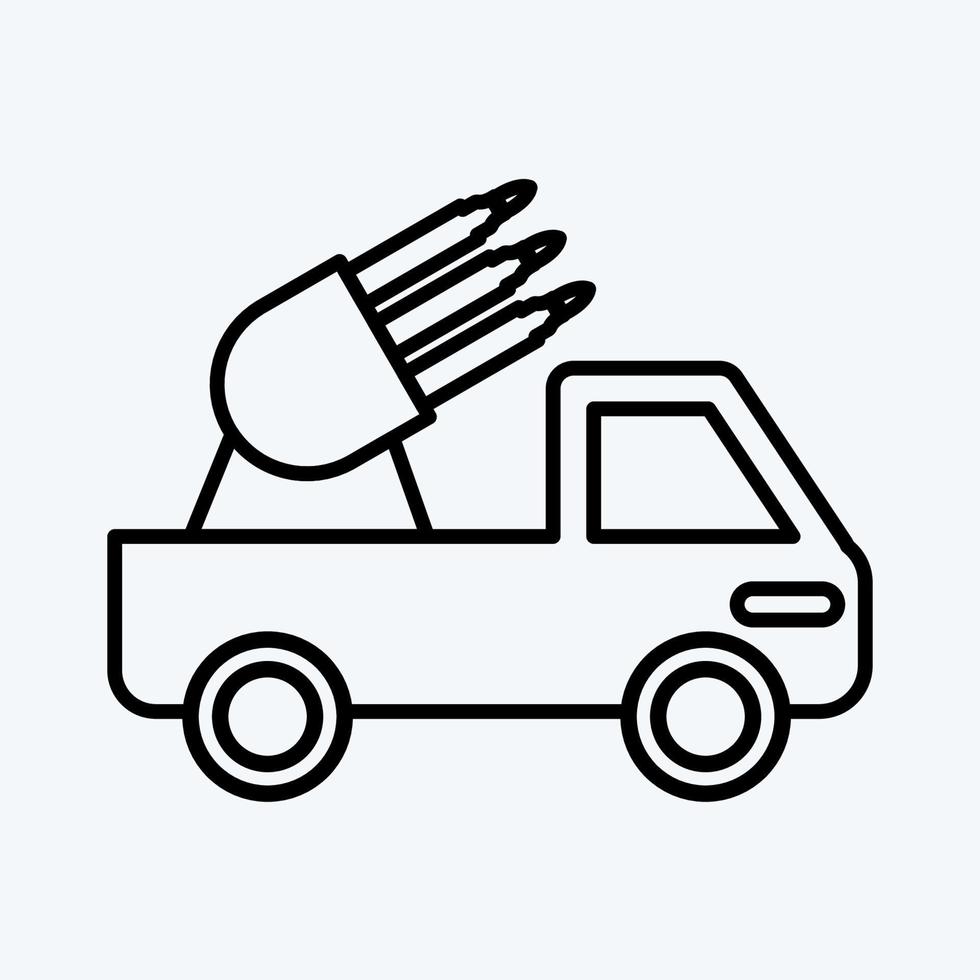 Icon Missile Truck. suitable for Education symbol. line style. simple design editable. design template vector. simple illustration vector