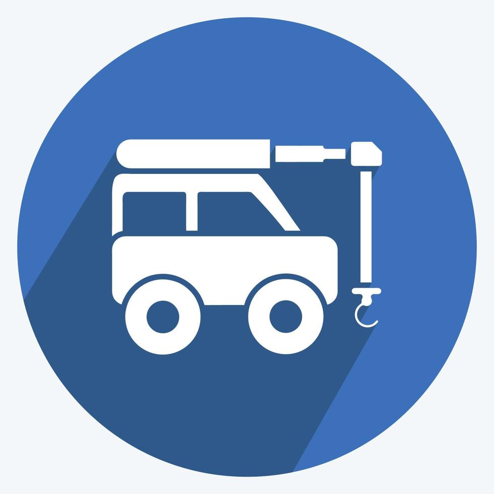 Icon Crane. suitable for Education symbol. long shadow style. simple design editable. design template vector. simple illustration vector