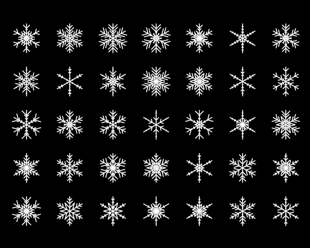 Vector set of different snowflakes Christmas New Year web icons