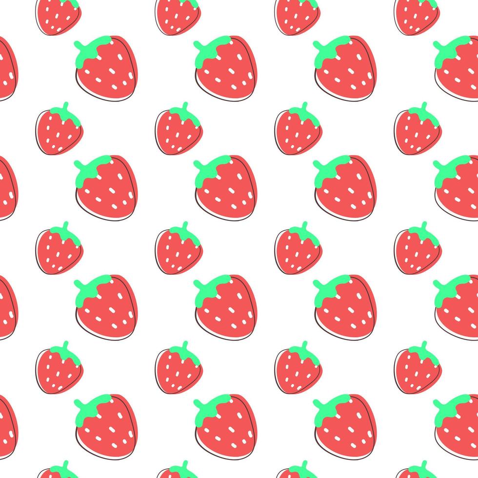 Seamless pattern with strawberry. vector