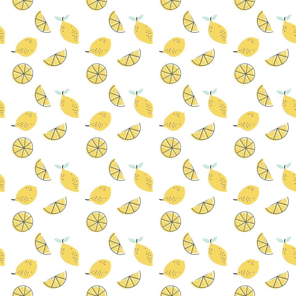 Seamless pattern with lemon. vector