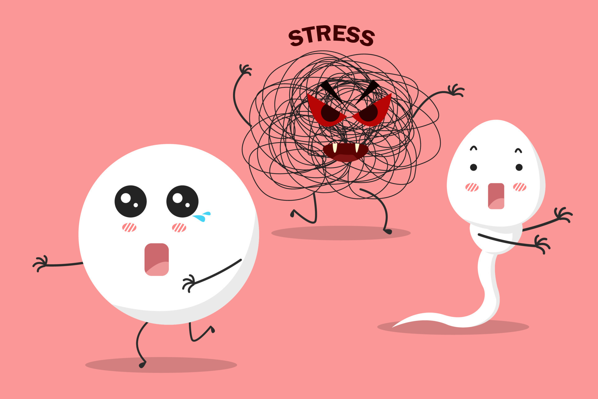 Sperm and egg run away from stress cartoon character. Aviod stress to be healthy sperm and egg concept. vector illustration. 7726296 Vector Art at Vecteezy Sperm and egg run away from stress cartoon character. Aviod stress to be healthy sperm and egg concept. vector illustration. 7726296 Vector Art at Vecteezy