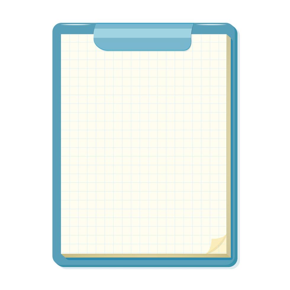 Board for notes with paper sheet in the cells. Clipboard with empty page layout template. vector