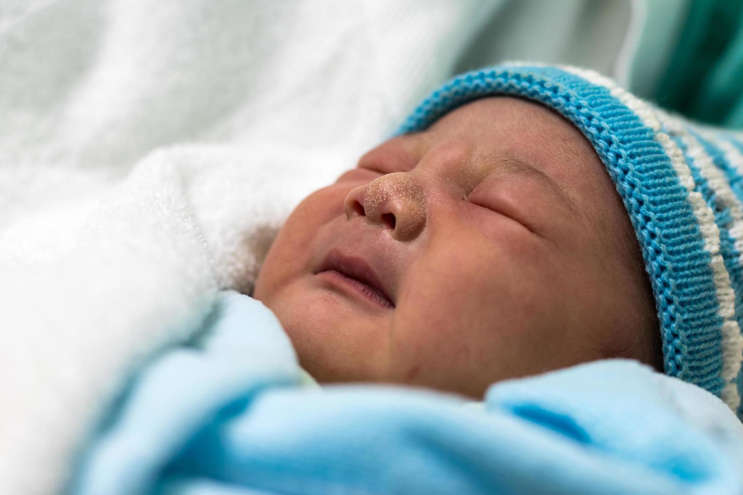 PHICHIT, THAILAND, FEBRUARY 26, 2020 Close-up of newborn Thai baby photo