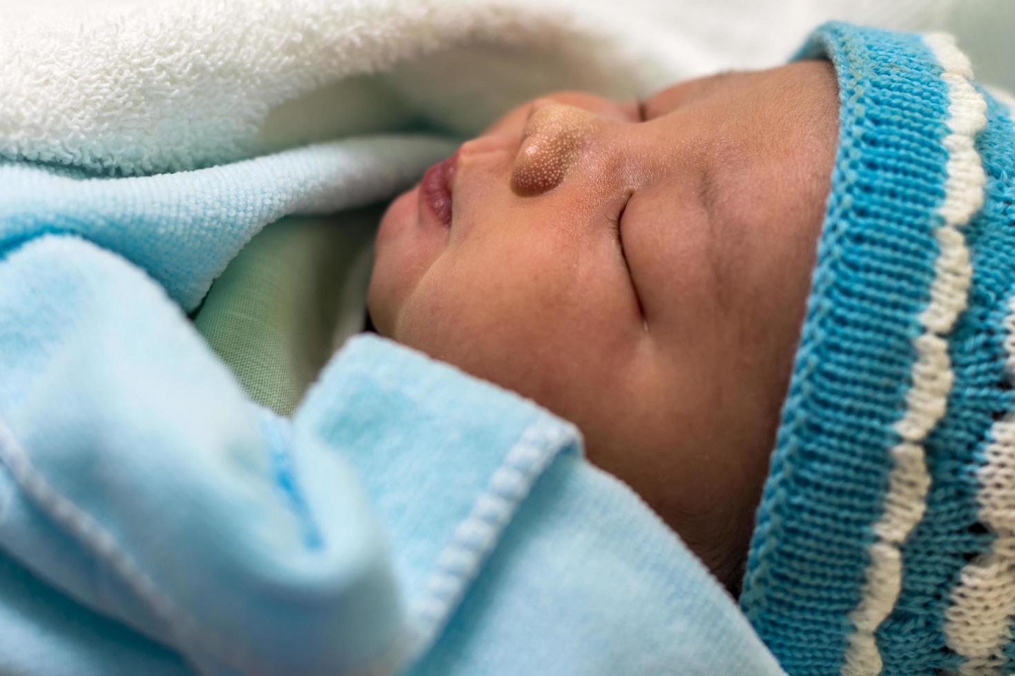 PHICHIT, THAILAND, FEBRUARY 26, 2020 Close-up of newborn Thai baby photo
