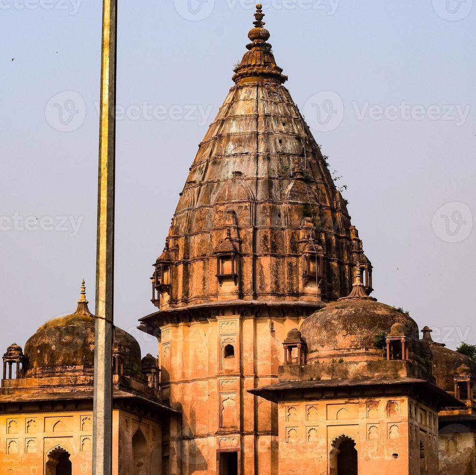 Morning View of Royal Cenotaphs Chhatris of Orchha, Madhya Pradesh, India, Orchha the lost city of India, Indian archaeological sites photo